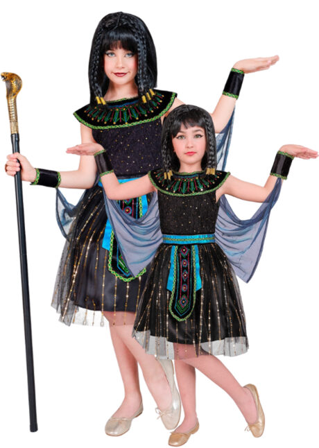 déguisement cleopatre fille, costume de cléopatre pour fille, déguisement égyptienne fille, Déguisement de Cléopatre, Scintillant Noir, Fille