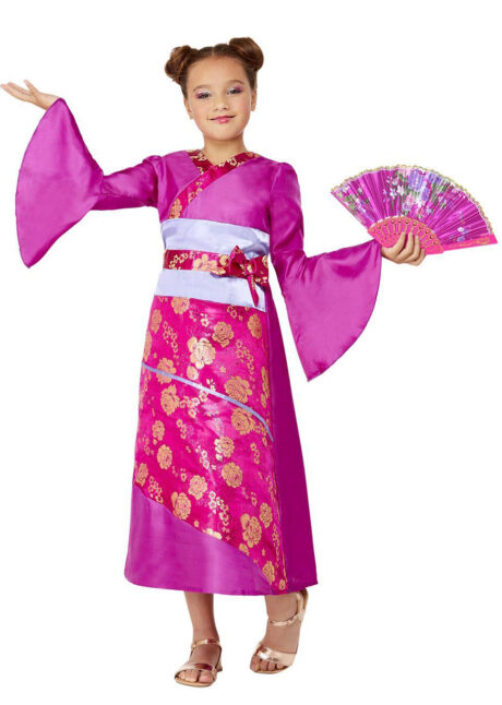 déguisement japonaise fille, déguisement geisha fille, costume fille, déguisements filles, Déguisement de Geisha Rose Fuchsia, Fille