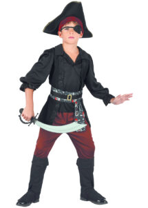 déguisement pirate enfant, costume pirate enfant, déguisement pirate garçon, costume pirate garçon déguisement, Déguisement de Pirate Noir et Rouge, Garçon