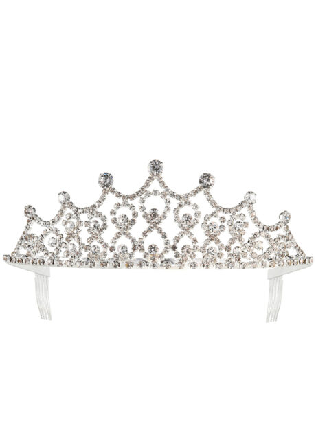 couronne de reine, diadème princesse, couronne de princesse, tiare, Diadème de Princesse, Métal Argent et Strass