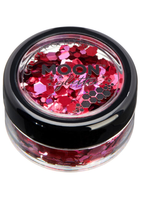 paillettes rouges, paillettes visage et corps, paillettes maquillage, Paillettes Rouges, Valentine, Poudre Chunky