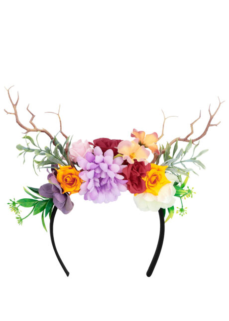 couronne de fleurs, serre tête fleurs, accessoire fleurs, Coiffe Déesse de la Nature, Fleurs et Brindilles