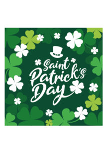 SERVIETTES-SAINT-PATRICK-TREFLE-31167, Vaisselle Saint Patrick, Serviettes