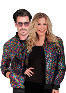 blouson paillettes, veste paillettes, bombers paillettes, paillettes multicolores sequins, veste disco