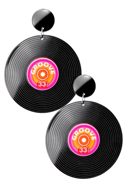 boucles d'oreilles disques vinyls, bijoux déguisements musiciens, Boucles d’Oreilles Disques Vinyls