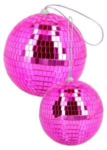 boule disco, boule à facettes, boule disco rose
