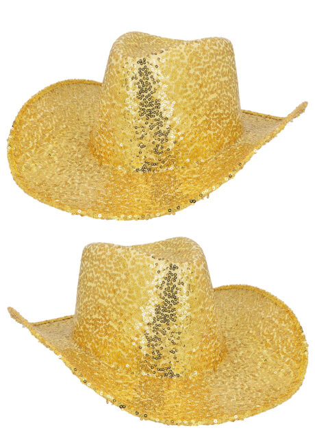 chapeau paillettes, chapeau cowboy doré, chapeau cowboy festivals, chapeau sequins dorés, Chapeau de Cowboy Paillettes Dorées