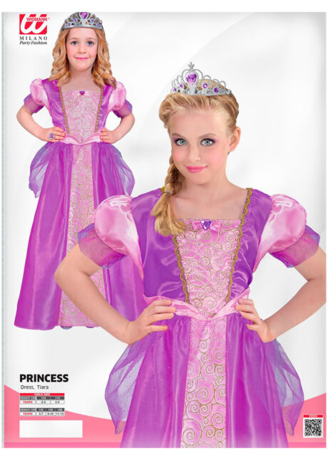 déguisement princesse fille, costume de princesse violette enfant, Déguisement de Princesse Parme avec Diadème, Fille