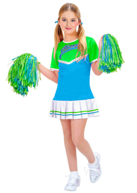 pompom girl enfant, déguisement fille, déguisements enfants, déguisement cheerleader fille, Déguisement de Pom Pom Girl, avec Pompons, Fille