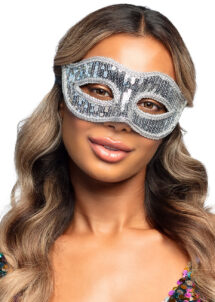 masque vénitien, loup vénitien, masque carnaval de Venise, masque vénitien paillettes argent, masque argent