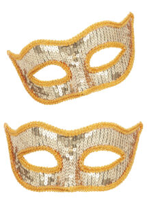 masque vénitien, loup vénitien, masque carnaval de Venise, masque vénitien paillettes dorées, masque doré
