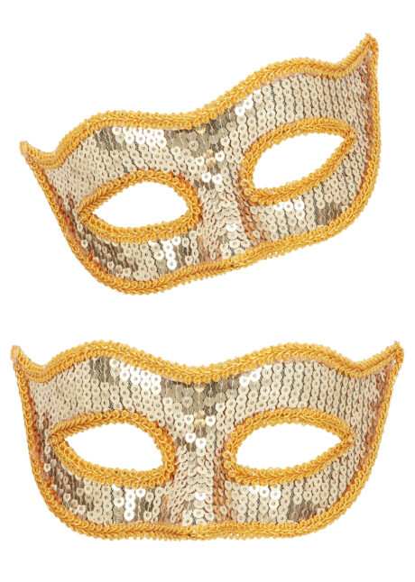 masque vénitien, loup vénitien, masque carnaval de Venise, masque vénitien paillettes dorées, masque doré, Giulietta, Loup Vénitien à Paillettes Sequins, Doré