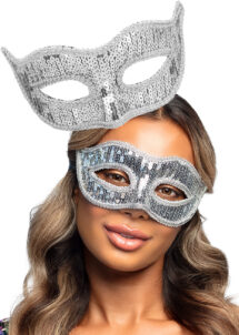 masque vénitien, loup vénitien, masque carnaval de Venise, masque vénitien paillettes argent, masque argent
