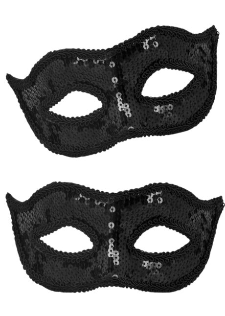 masque vénitien, loup vénitien, masque carnaval de Venise, masque vénitien paillettes noires, masque noir, Giulietta, Loup Vénitien à Paillettes Sequins, Noir