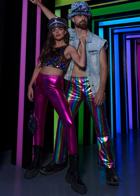 pantalon disco, pantalon pattes d'éph, pantalon pattes def, pantalon pattes d'éléphant, pantalon multicolore, Pantalon Disco, Multicolore Brillant