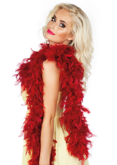 boa rouge, boa plumes, accessoires années 20, accessoire années 30, Boa en Plumes, Rouge Bordeaux