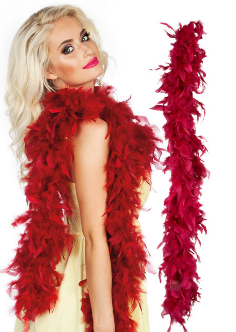 boa rouge, boa plumes, accessoires années 20, accessoire années 30, Boa en Plumes, Rouge Bordeaux