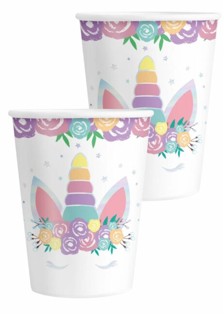 anniversaire licorne, gobelets licorne, anniversaire thème licorne, Gobelets Anniversaire Licorne – 220 ml