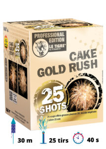 feu d'artifice compact, feu d'artifice pour particulier, feu d'artifice jardin, pyragric, Feu d’Artifice Compact, Cake Gold Rush