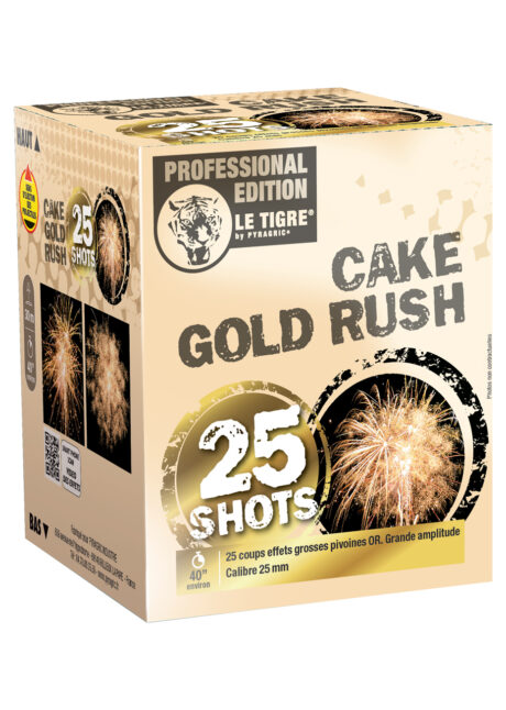 feu d'artifice compact, feu d'artifice pour particulier, feu d'artifice jardin, pyragric, Feu d’Artifice Compact, Cake Gold Rush