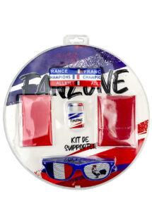 kit de supporter France, accessoires de supporter France, Euro 2024, JO, lunettes supporter, drapeau France