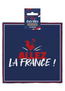 serviettes allez la France, serviettes jetables thème France, décorations France, serviettes thème Foot, vaisselle jetable France, décorations coupe du Monde, décorations Euro