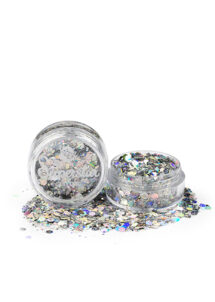 paillettes de maquillage, paillettes visage et corps, paillettes maquillage body painting, paillettes chuncky, paillettes argent