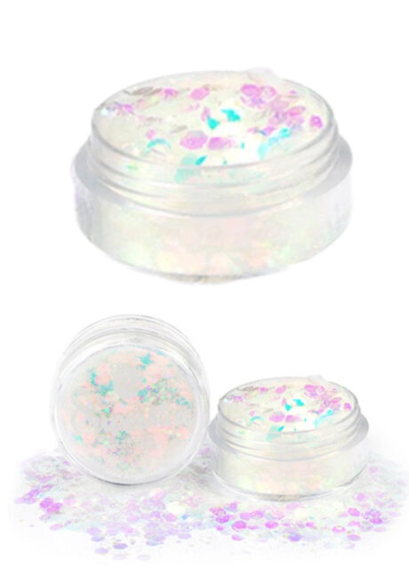paillettes irisées, paillettes maquillage, paillettes poudre, Paillettes Blanches Irisées, Poudre Chuncky Mix, Superstar