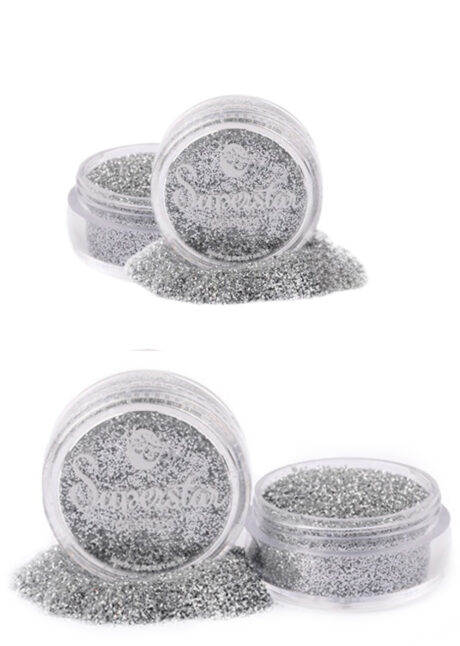 paillettes poudre argent maquillage, Paillettes Argent, Poudre Fine, Superstar