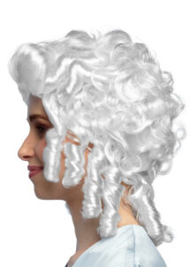 perruque de marquise, perruque blanche princesse, perruque historique femme