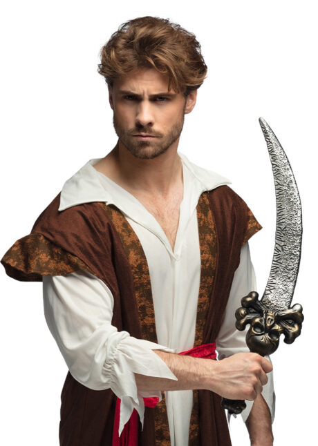 épée de pirate, sabre de pirate, Sabre de Pirate 59 cm – Lame Fer Vieilli et Tête de Mort