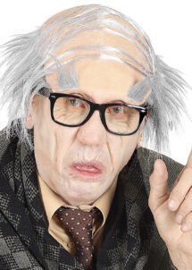 perruque faux crâne Viel homme, faux crâne avec mèches de cheveux, perruque de vieux