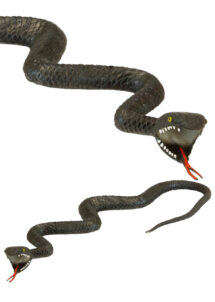 serpent, faux serpent décoration, faux serpent cobra, faux serpent halloween, décoration halloween, accessoire halloween, Serpent Noir Caoutchouc, 75 cm