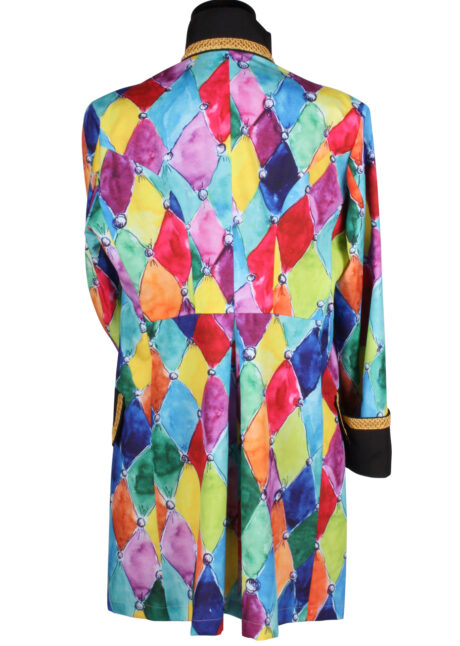 déguisement carnaval homme, déguisement parade homme, veste de parade, veste arlequin, manteau arlequin, Déguisement Arlequin de Parade, Veste Premium