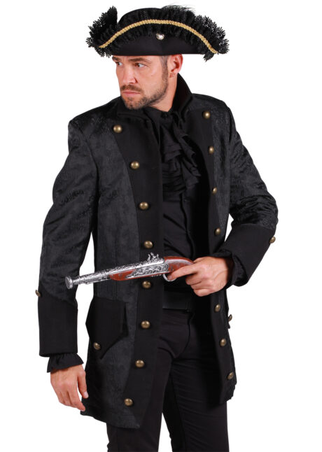 déguisement pirate, manteau de pirate, costume de pirate qualité, Déguisement de Pirate des Ténèbres, Veste Noire, Premium