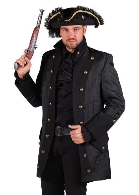 déguisement pirate, manteau de pirate, costume de pirate qualité, Déguisement de Pirate des Ténèbres, Veste Noire, Premium