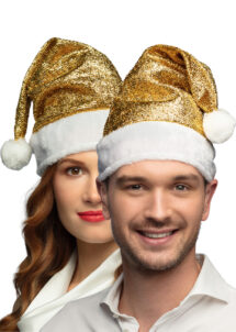 bonnet de Noël, bonnet de père Noël, bonnet de Noël doré