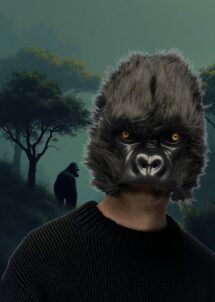 masque de gorille fausse fourrure, Masque de Gorille Fourrure, Demi Visage