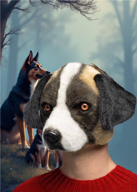 masque chien fourrure, masque de chien, Masque de Chien Fourrure, Demi Visage