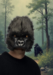 masque de gorille, masque gorille fourrure