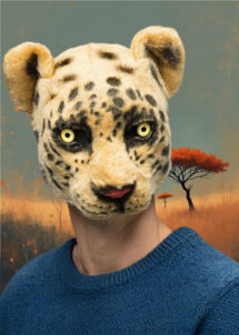 masque animal fourrure, masque léopard fourrure