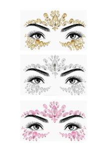 strass visage argent, paillettes visage argent, strass argent maquillage