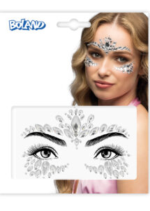 strass visage argent, paillettes visage argent, strass argent maquillage