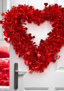 décoration coeur rouge, coeur rouge à suspendre, suspension coeur, saint valentin