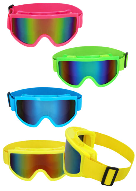 lunettes ski, lunettes fluo, lunettes masque de ski, Lunettes Ski Party, Couleurs Fluos, Miroirs