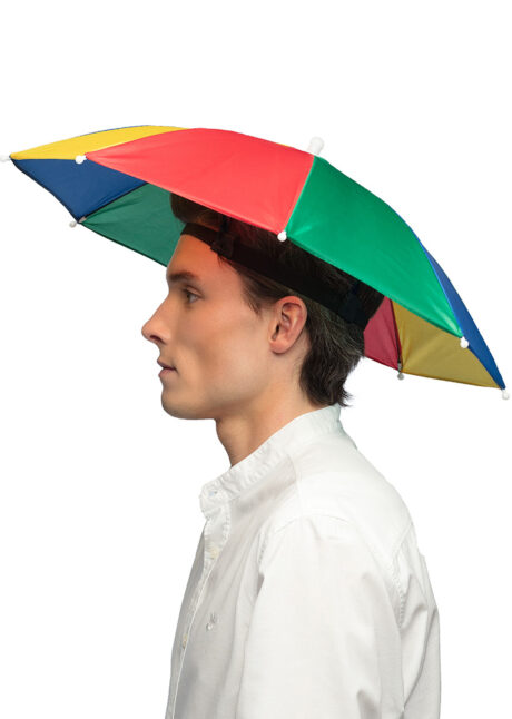 chapeau parapluie multicolore, chapeau humour parapluie, Chapeau Parapluie Multicolore