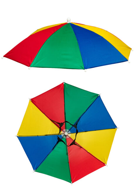 chapeau parapluie multicolore, chapeau humour parapluie, Chapeau Parapluie Multicolore