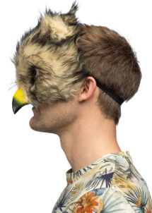 masque de hibou fausse fourrure, masque hibou, masque fourrure animal