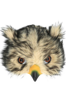 masque de hibou fausse fourrure, masque hibou, masque fourrure animal
