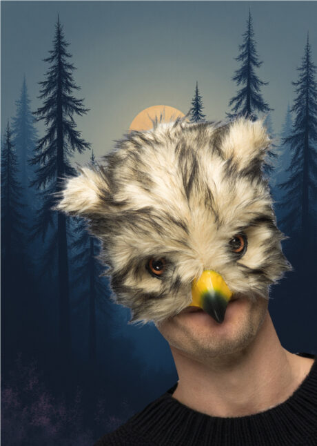 masque de hibou fourrure, masque hibou réaliste, Masque de Hibou Fourrure, Demi Visage